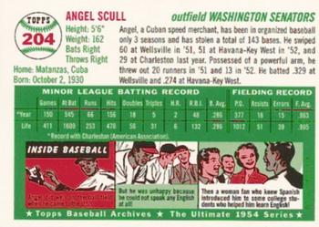 1994 Topps Archives 1954 #204 Angel Scull Back