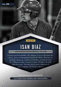 2014 Panini Prizm Perennial Draft Picks - 2014 Draft Class #36 Isan Diaz Back