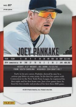 2014 Panini Prizm Perennial Draft Picks - Prizms Red White and Blue Pulsar #87 Joey Pankake Back