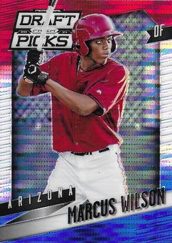 2014 Panini Prizm Perennial Draft Picks - Prizms Red White and Blue Pulsar #100 Marcus Wilson Front