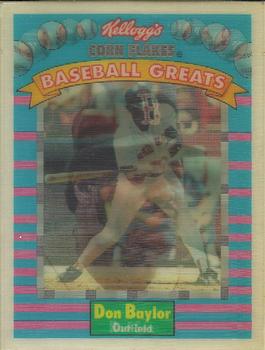 1991 Kellogg's Corn Flakes Baseball Greats #14 Don Baylor Front