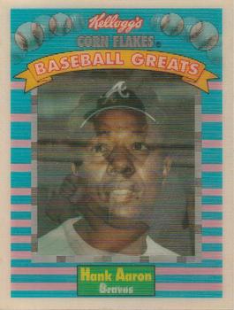 1991 Kellogg's Corn Flakes Baseball Greats #2 Hank Aaron Front