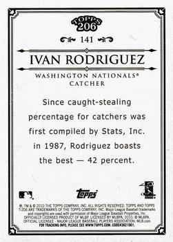 2010 Topps 206 #141 Ivan Rodriguez Back