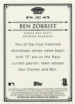 2010 Topps 206 #280 Ben Zobrist Back