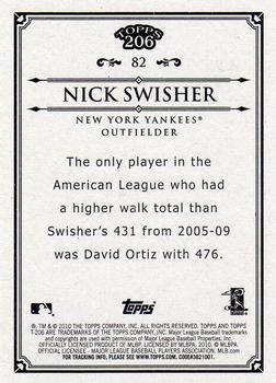 2010 Topps 206 #82 Nick Swisher Back