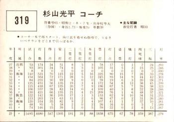 1967 Kabaya-Leaf (JF 4) #319 Kohei Sugiyama Back