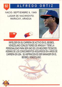 1993-94 Line Up Venezuelan Winter League #62 Alfredo Ortiz Back