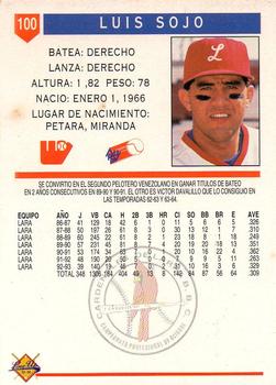 1993-94 Line Up Venezuelan Winter League #100 Luis Sojo Back