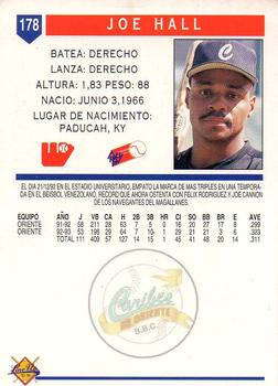 1993-94 Line Up Venezuelan Winter League #178 Joe Hall Back