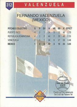 1993-94 Line Up Venezuelan Winter League #312 Fernando Valenzuela Back