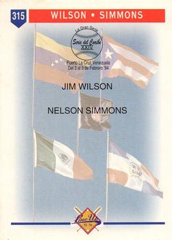 1993-94 Line Up Venezuelan Winter League #315 Jim Wilson / Nelson Simmons Back