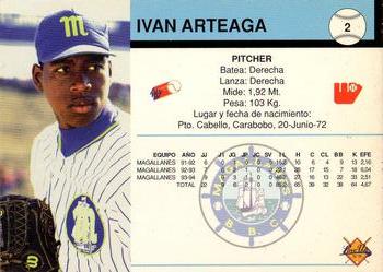 1994-95 Line Up Venezuelan Winter League #2 Ivan Arteaga Back