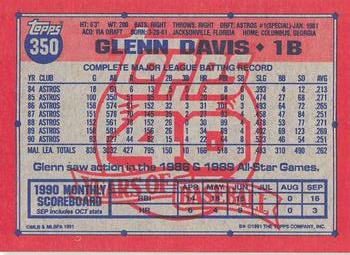 1991 Topps - Desert Shield #350 Glenn Davis Back