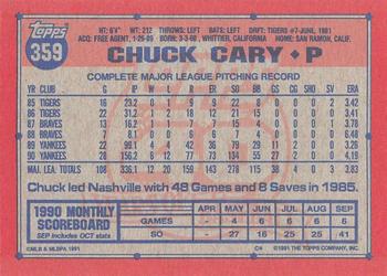 1991 Topps - Desert Shield #359 Chuck Cary Back