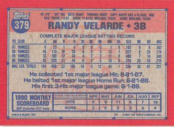1991 Topps - Desert Shield #379 Randy Velarde Back