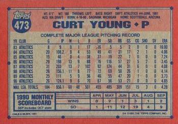 1991 Topps - Desert Shield #473 Curt Young Back