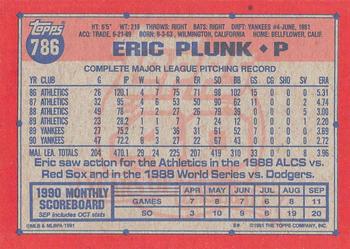 1991 Topps - Desert Shield #786 Eric Plunk Back