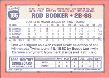 1991 Topps - Collector's Edition (Tiffany) #186 Rod Booker Back