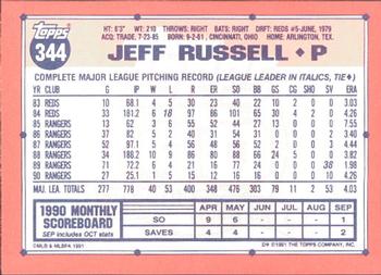 1991 Topps - Collector's Edition (Tiffany) #344 Jeff Russell Back