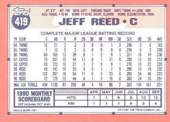1991 Topps - Collector's Edition (Tiffany) #419 Jeff Reed Back