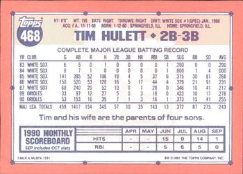 1991 Topps - Collector's Edition (Tiffany) #468 Tim Hulett Back