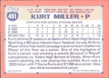 1991 Topps - Collector's Edition (Tiffany) #491 Kurt Miller Back