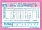 1991 Topps Micro #151 Tom Browning Back