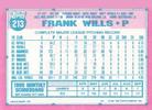 1991 Topps Micro #213 Frank Wills Back