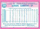 1991 Topps Micro #215 Dave Smith Back