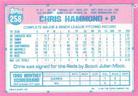 1991 Topps Micro #258 Chris Hammond Back