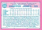 1991 Topps Micro #333 Chipper Jones Back