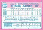 1991 Topps Micro #697 Shawn Abner Back