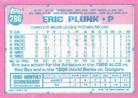 1991 Topps Micro #786 Eric Plunk Back