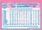 1991 Topps Micro #675 Tom Brunansky Back