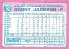 1991 Topps Micro #92 Danny Jackson Back