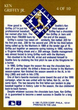 1991 Ultra - Ultra Team (Ultra Gold) #4 Ken Griffey Jr. Back