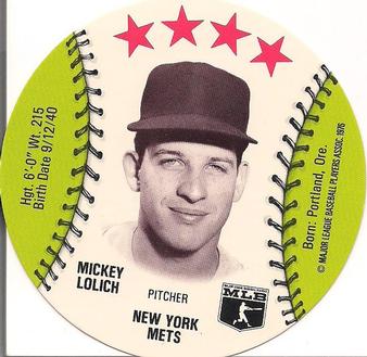 1976 Towne Club Discs #NNO Mickey Lolich Front