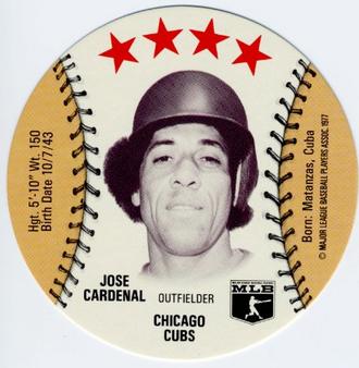 1977 Detroit Caesars Discs #NNO Jose Cardenal Front