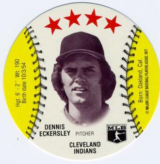 1977 Detroit Caesars Discs #NNO Dennis Eckersley Front