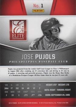 2014 Panini Elite Extra Edition #1 Jose Pujols Back