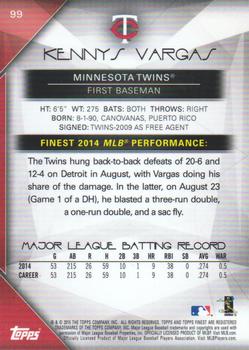 2015 Finest #99 Kennys Vargas Back