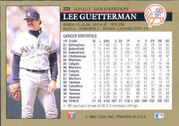 1992 Leaf - Black Gold #320 Lee Guetterman Back