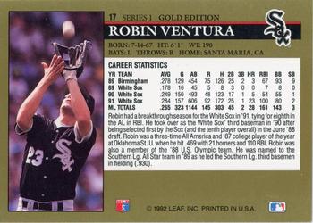 1992 Leaf - Black Gold #17 Robin Ventura Back