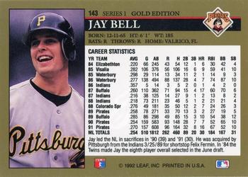 1992 Leaf - Black Gold #143 Jay Bell Back