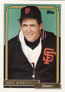 1992 Topps - Gold #35 Dave Righetti Front