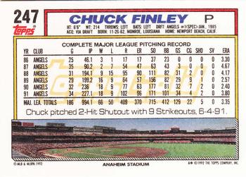 1992 Topps - Gold #247 Chuck Finley Back