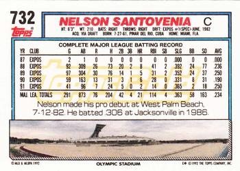 1992 Topps - Gold #732 Nelson Santovenia Back