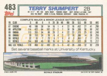 1992 Topps - Gold Winners #483 Terry Shumpert Back