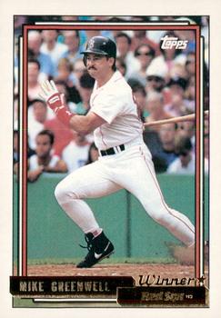 1992 Topps - Gold Winners #113 Mike Greenwell Front