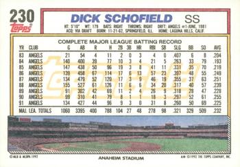 1992 Topps - Gold Winners #230 Dick Schofield Back
